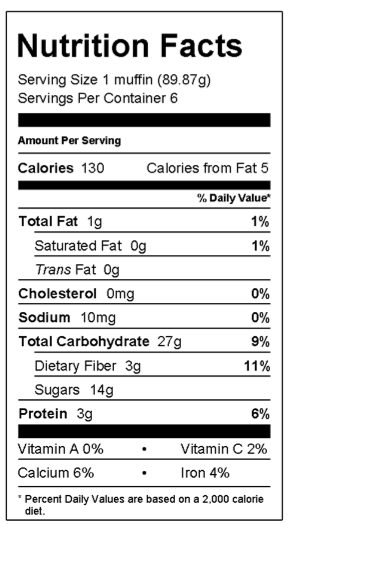 nutrition food label