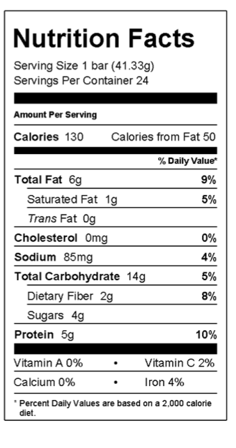 nutrition food label