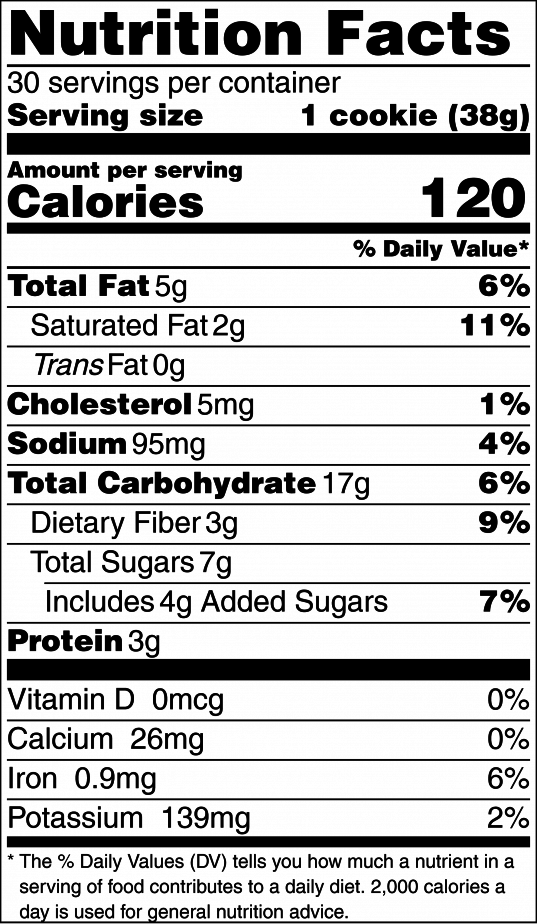 nutrition food label