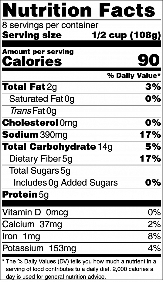 nutrition food label