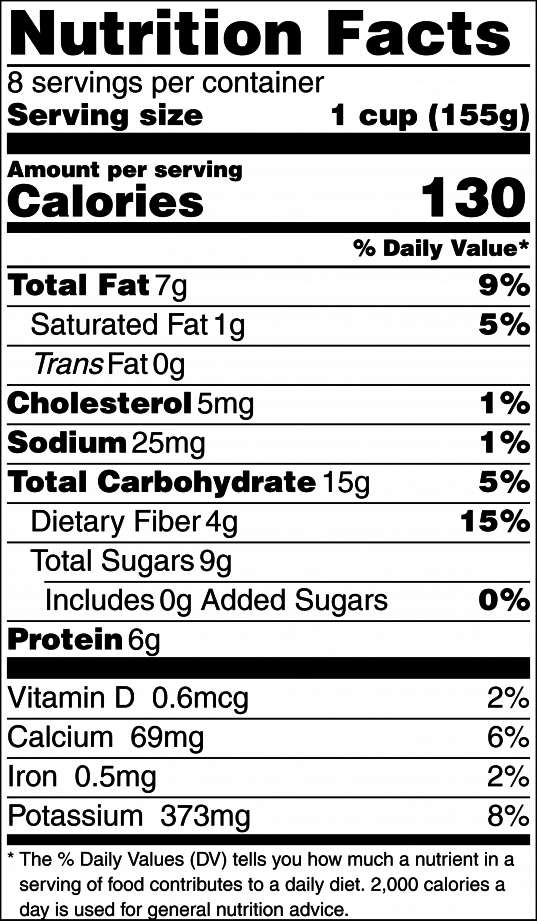 nutrition food label