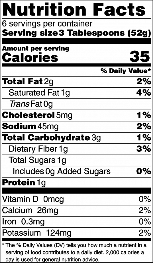 nutrition food label