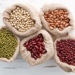 Burlap bags of dry beans