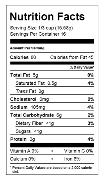nutrition food label