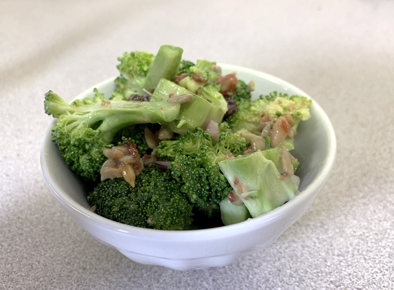 salad serving in small white bowl