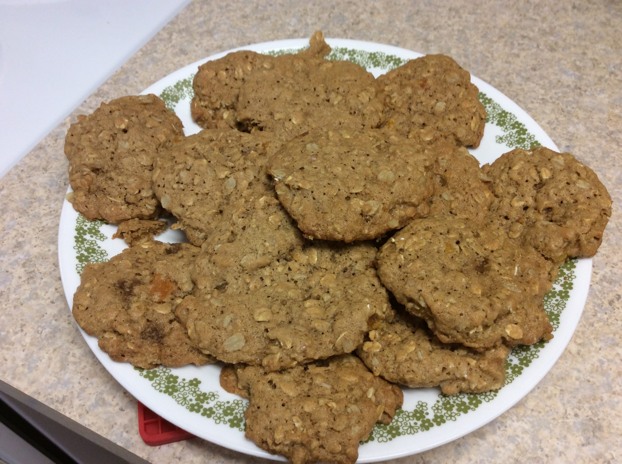 plate full of cooked cookie batch