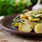 Sauteed summer squash on a plate