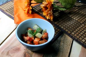 Roasted root vegetables in a bowl